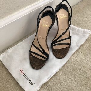Christian Louboutin Cork Heel Sandals 37
